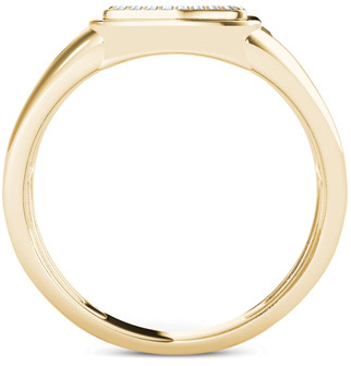 Zales Men's 1/5 CT. T.W. Composite Diamond Square Signet Ring in 14K Gold
