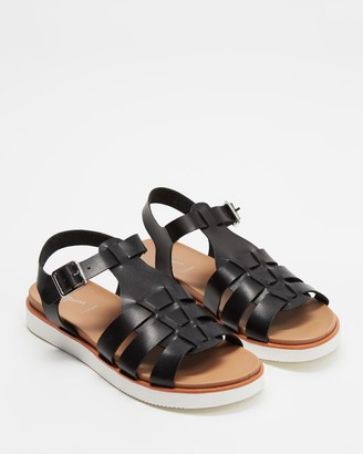 Spurr Women's Black Flat Sandals - Jelly Comfort Sandals - Size 5 at The Iconic