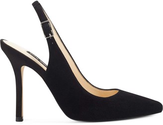 nine west toffee vinyl slingback pumps