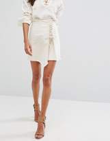Thumbnail for your product : MANGO Frayed Hem Lace Up Skirt