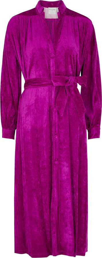 Forte_forte Magenta Velvet Shirt Dress