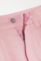 Thumbnail for your product : Stella McCartney Cropped Embroidered High-rise Tapered Jeans - Pink