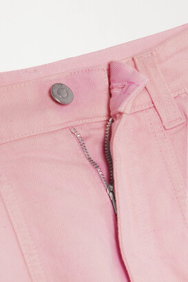 Stella McCartney Cropped Embroidered High-rise Tapered Jeans - Pink