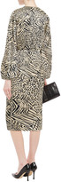 Thumbnail for your product : Jay Godfrey Wrap-effect Pleated Printed Stretch-satin Dress