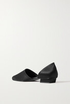 Thumbnail for your product : Totême The Peep-toe Satin Point-toe Flats - Black