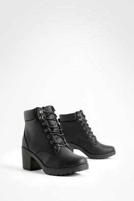 wide width chunky heel boots