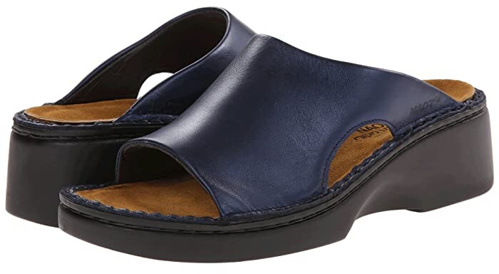 navy clog sandals