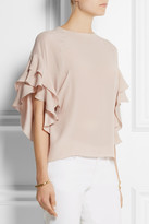 Thumbnail for your product : Chloé Ruffled silk-crepe top