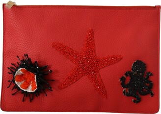 Dolce & Gabbana Leather Clutch Shoulder Borse Starfish Women's Purse