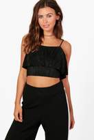 Thumbnail for your product : boohoo Petite Emma Cropped Pleated Swing Cami Top