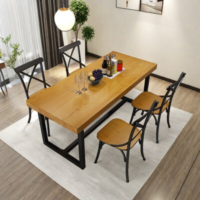 Waagy Modern simple solid wood and iron table set