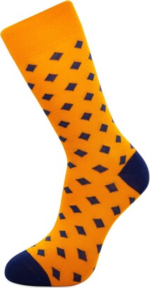 Slopes & Town Men's Yellow / Orange / Blue Gift Box Bamboo Socks Orange&Yellow