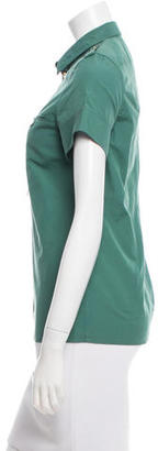 Balenciaga Short Sleeve Button-Up Top