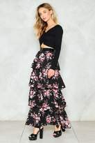 Thumbnail for your product : Nasty Gal Let the Tiers Fall Floral Maxi Skirt