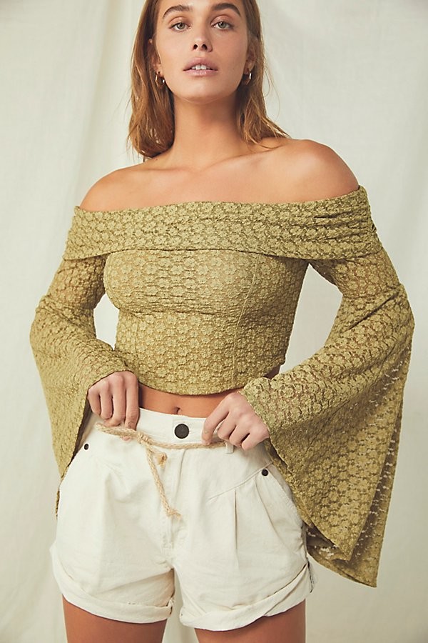 black and gold cold shoulder top