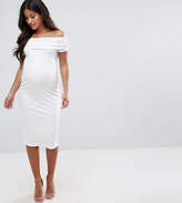 Thumbnail for your product : ASOS Maternity Deep Bardot Midi Bodycon Dress