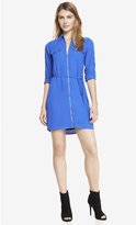 Thumbnail for your product : Express Zip Front Shirt Dress - Blue