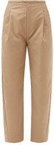 Thumbnail for your product : Totême Lumio Wide-leg Cropped Twill Trousers - Beige