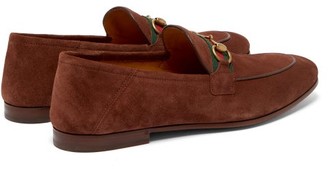 Gucci Brixton Horsebit Collapsible-heel Suede Loafers - Brown