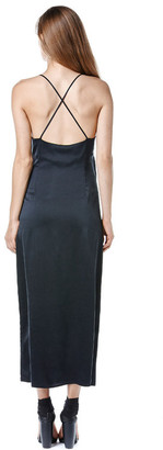 Again Collection - Gia Silk Slip Maxi Dress in Black