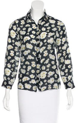 Alice + Olivia Floral Print Button-Up Top