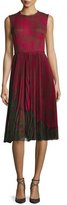 Thumbnail for your product : Jason Wu Lace-Print Sleeveless Pleated Dress, Raspberry