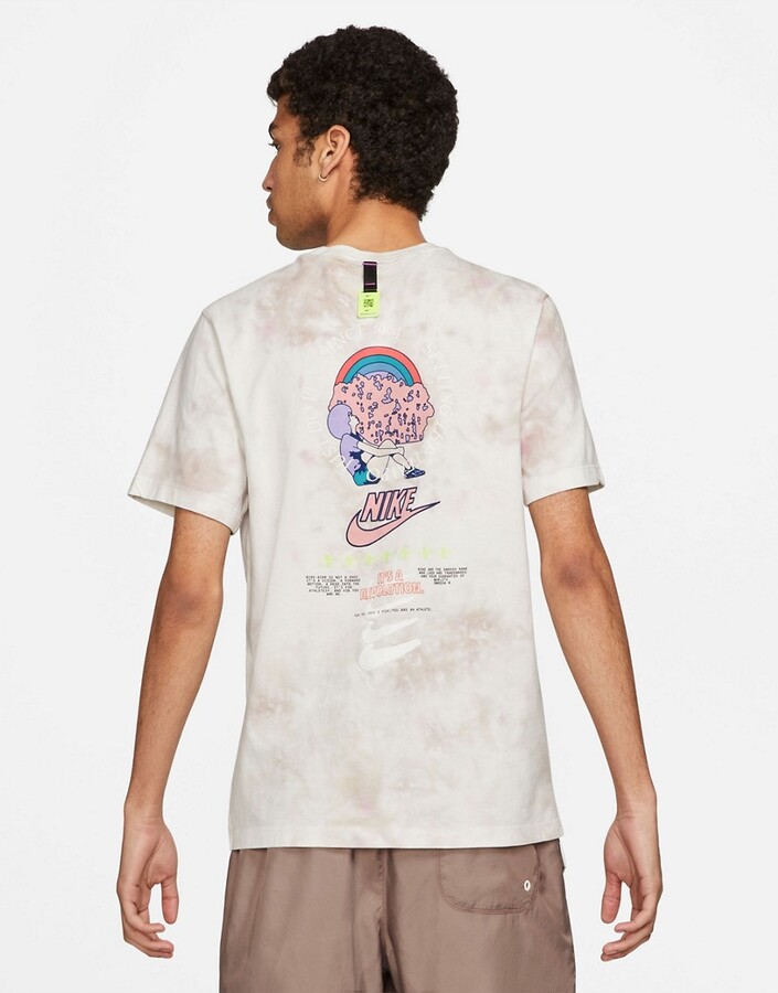 Nike Festival tie-dye graphic back print T-shirt in sand - ShopStyle