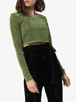 Thumbnail for your product : Oseree Lumiere Lurex cropped top