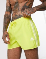 Thumbnail for your product : adidas 3 Stripe Swim Shorts In Yellow