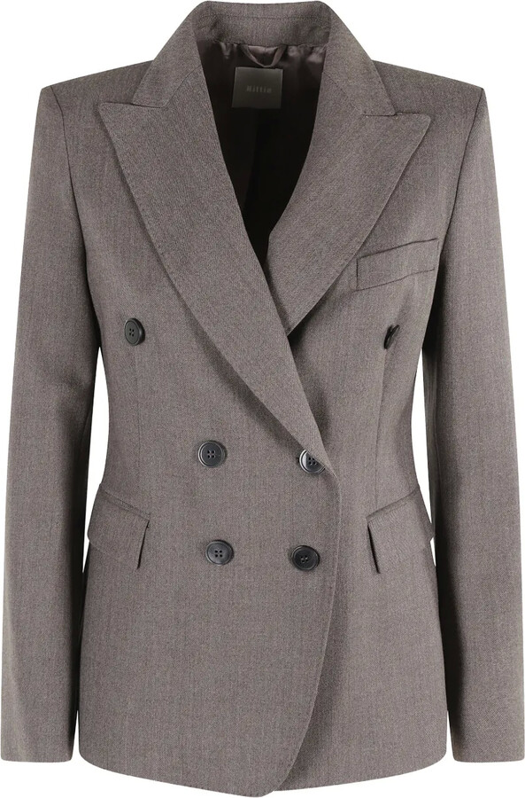 Kiltie Double-Breasted Herringbone Jacket