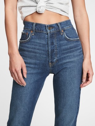 Sky High Rise Cheeky Straight Jeans with Washwell