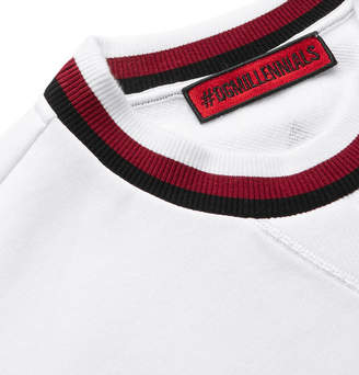 Dolce & Gabbana Printed Loopback Cotton-Blend Sweatshirt - Men - White