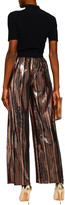 Thumbnail for your product : Robert Rodriguez Striped Sequined Woven Wide-leg Pants