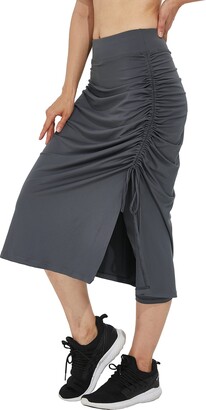 slimour Women's Modest Skirts with Capri Leggings High Waistband