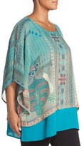 Thumbnail for your product : Citron Plus Size Women's Print Silk Layered Tunic