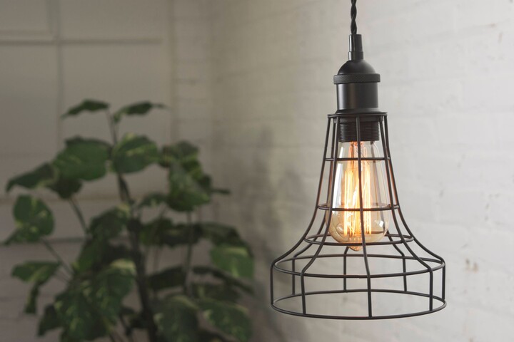 Etsy Wire Flare Cage Edison Antique Pendant Lighting Hanging Ceiling Fixture Industrial Bar Black Lamp Hangout