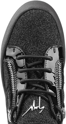 Giuseppe Zanotti Glitter Sneakers with Patent Leather