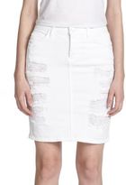 Thumbnail for your product : Current/Elliott Distressed Denim Pencil Skirt