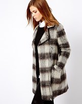 Thumbnail for your product : Warehouse Large Check Biker Coat