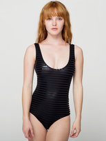 Thumbnail for your product : American Apparel Polyester Spandex Shiny Stripe Tank Bodysuit