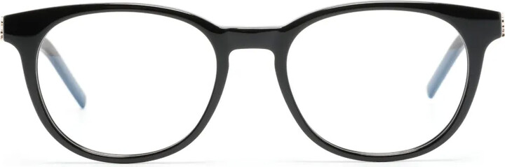 Saint Laurent Eyewear Round-Frame Logo-Detail Glasses
