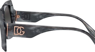 Dolce & Gabbana Eyewear Marbled Oversize Sunglasses
