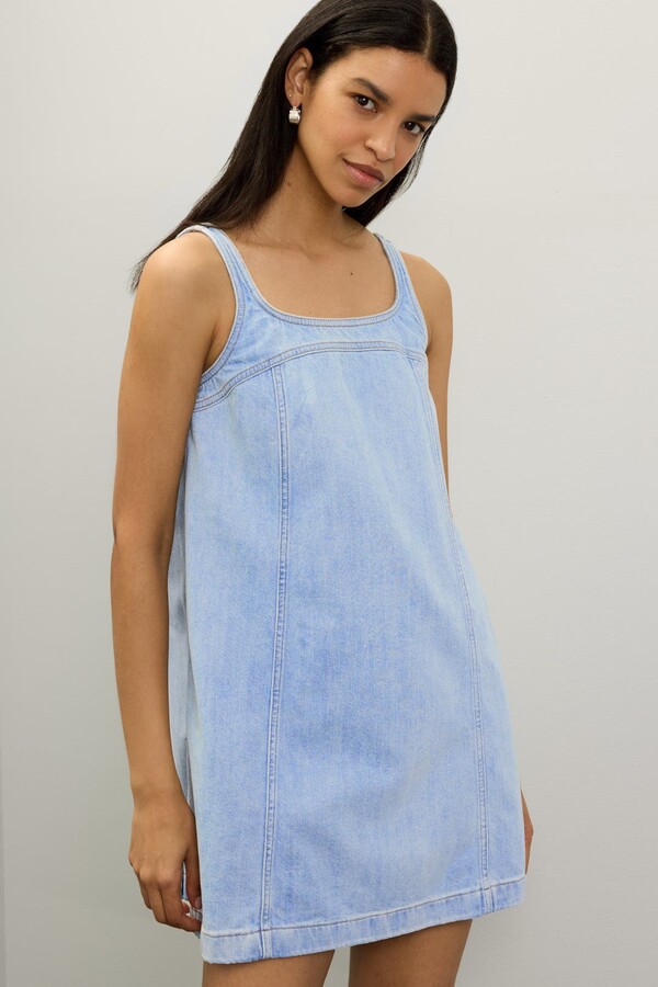 Sleeveless Super Flowy Shift Dress Blue