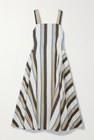 Thumbnail for your product : Co Striped Linen-blend Midi Dress - White - x small