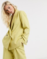 Thumbnail for your product : Topshop double breasted blazer co-ord in lime