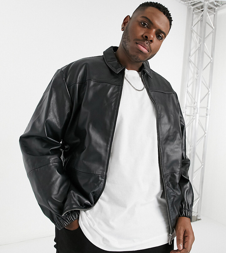 Men's Leather Harrington Jackets | Shop the world's largest collection of  fashion | ShopStyle