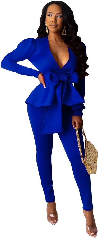 Womens Tall Blazer And Belted Trouser Suit Set  Boohoo UK