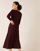 Thumbnail for your product : Monsoon Belted Knit Midi Dress Red