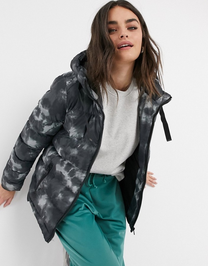 cropped puffer thumbhole coat