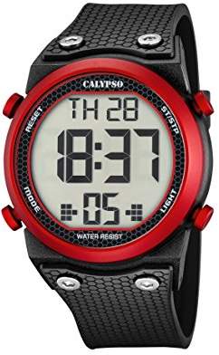 Calypso Unisex Digital Watch with LCD Dial Digital Display and Black Plastic Strap K5705/2
